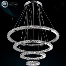 Moderne hanglamp helder kristal plafond kroonluchter verlichting lamp met D100CM + D80CM + D60CM + D40CM