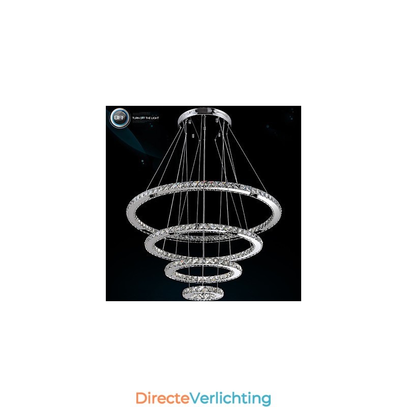 Moderne hanglamp helder kristal plafond kroonluchter verlichting lamp met D100CM + D80CM + D60CM + D40CM