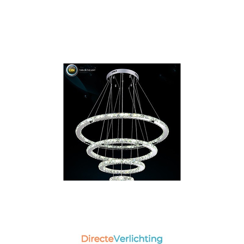 Moderne hanglamp helder kristal plafond kroonluchter verlichting lamp met D100CM + D80CM + D60CM + D40CM