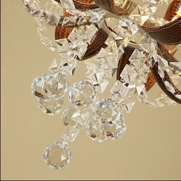 Postmoderne luxe lederen kristal creatieve ijzeren kroonluchter