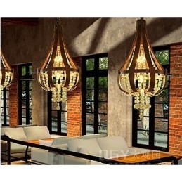 Postmoderne luxe lederen kristal creatieve ijzeren kroonluchter