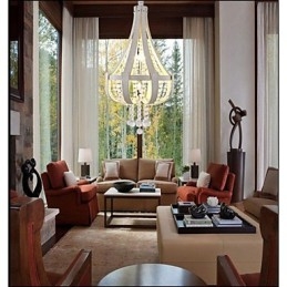 Postmoderne luxe lederen kristal creatieve ijzeren kroonluchter