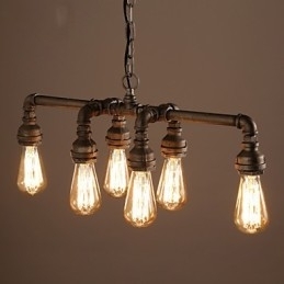 Edison Retro Loft Stijl Vintage Industriële Hanglamp Metalen Waterpijp Armatuur Lampara Colgantes