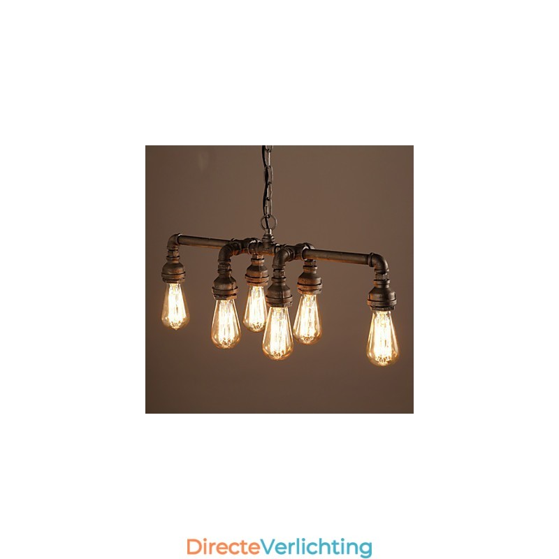 Edison Retro Loft Stijl Vintage Industriële Hanglamp Metalen Waterpijp Armatuur Lampara Colgantes