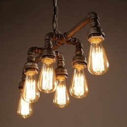Edison Retro Loft Stijl Vintage Industriële Hanglamp Metalen Waterpijp Armatuur Lampara Colgantes