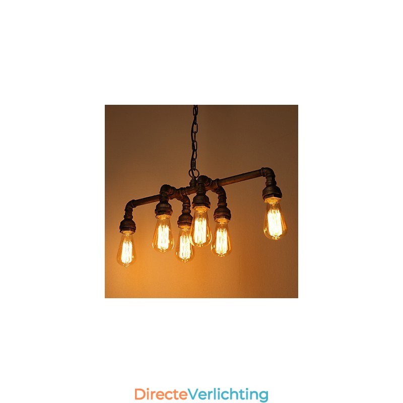 Edison Retro Loft Stijl Vintage Industriële Hanglamp Metalen Waterpijp Armatuur Lampara Colgantes