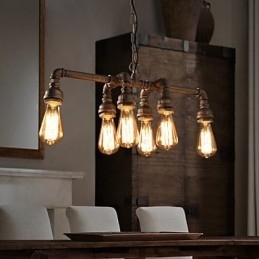 Edison Retro Loft Stijl Vintage Industriële Hanglamp Metalen Waterpijp Armatuur Lampara Colgantes