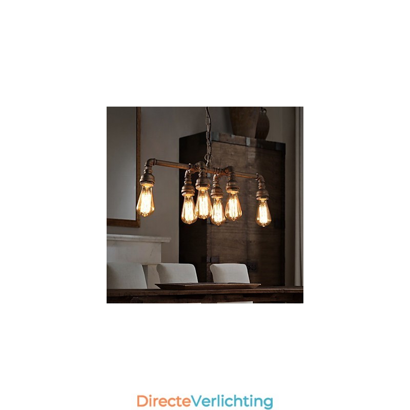 Edison Retro Loft Stijl Vintage Industriële Hanglamp Metalen Waterpijp Armatuur Lampara Colgantes