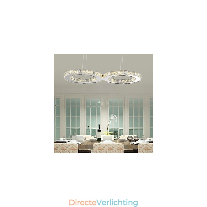 Moderne hanglamp van kristalchroommetaal