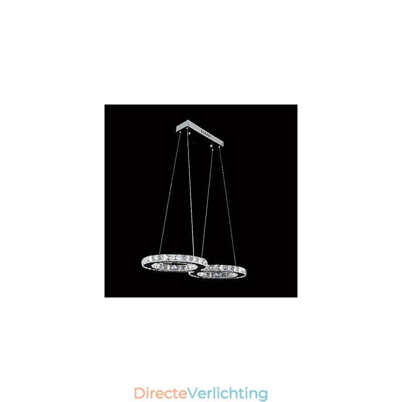 Moderne hanglamp van kristalchroommetaal