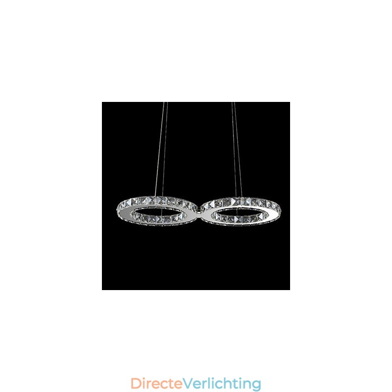 Moderne hanglamp van kristalchroommetaal