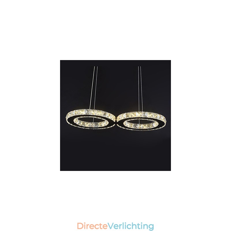 Moderne hanglamp van kristalchroommetaal