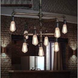 Traditionele klassieke vintage retro lantaarn land schilderij metalen hanglamp