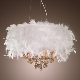 Moderne eigentijdse Drum Crystal Mini-stijl gegalvaniseerde hanglamp