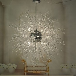 Globe Crystal Chrome Metalen Kroonluchter Hanglamp