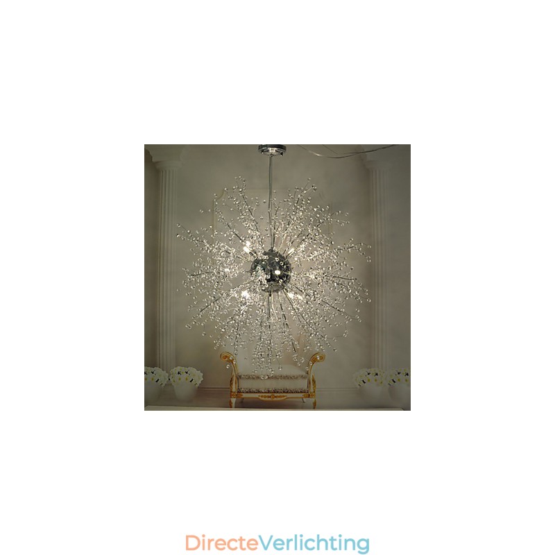 Globe Crystal Chrome Metalen Kroonluchter Hanglamp