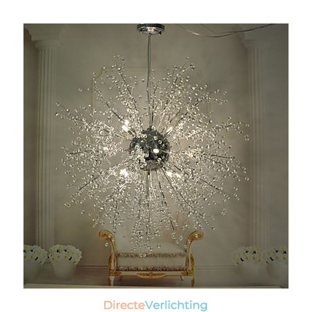 Globe Crystal Chrome Metalen Kroonluchter Hanglamp Globe Crystal Chrome Metalen Kroonluchter Hanglamp