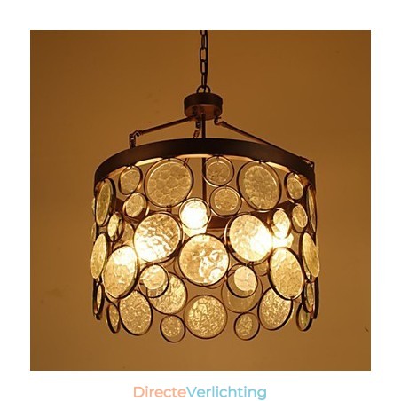 Vintage ijzeren glazen kroonluchter Vintage ijzeren glazen kroonluchter