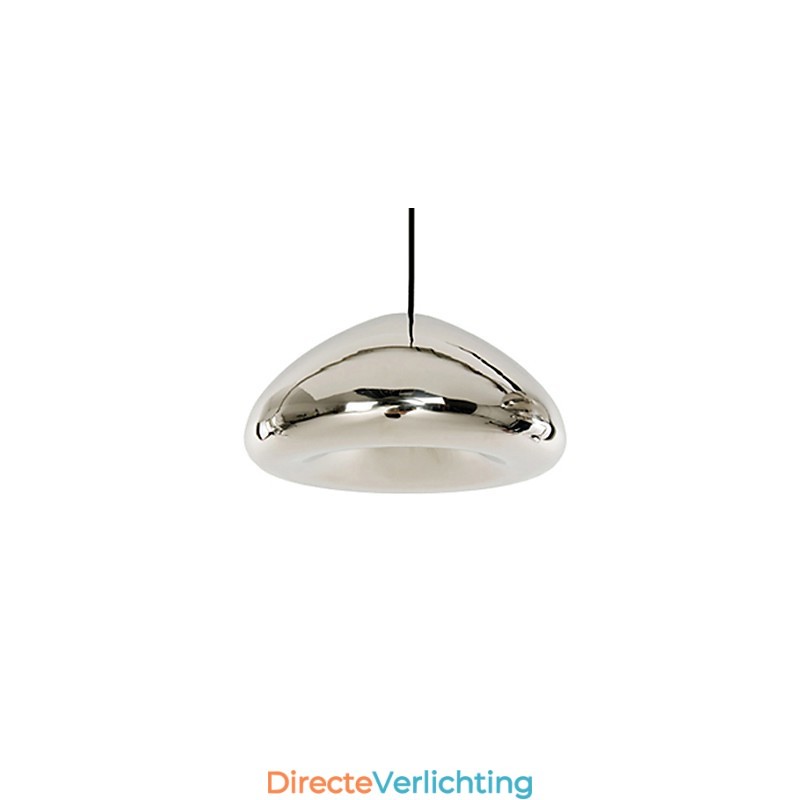 Moderne, eigentijdse metalen hanglamp met schilderij