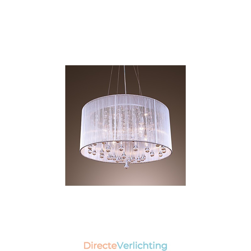 Moderne eigentijdse drum kristal gegalvaniseerde metalen hanglamp