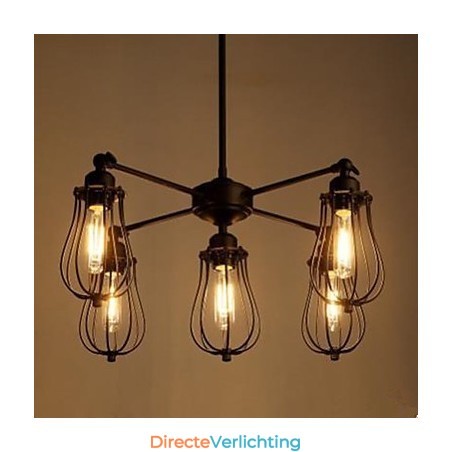 Amerikaanse industriële restauratie van oude manieren smeedijzeren grapefruit 5-kops hanglamp Amerikaanse industriële restauratie van oude manieren smeedijzeren grapefruit 5-kops hanglamp