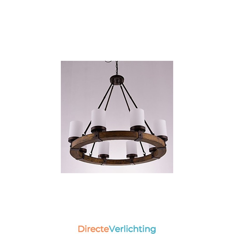 Vintage oude houten kroonluchter