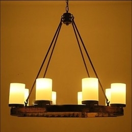 Vintage oude houten kroonluchter
