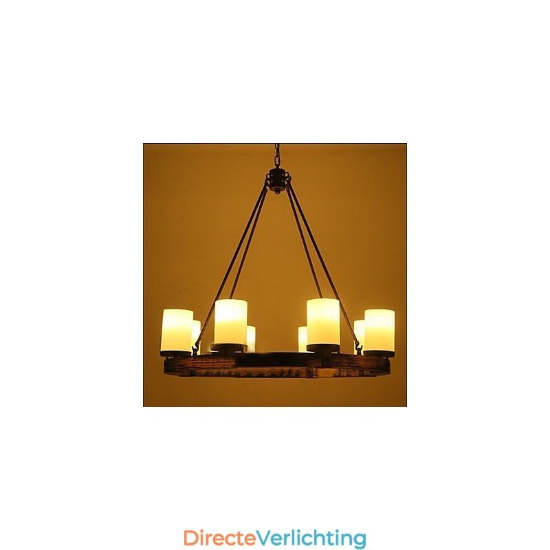 Vintage oude houten kroonluchter