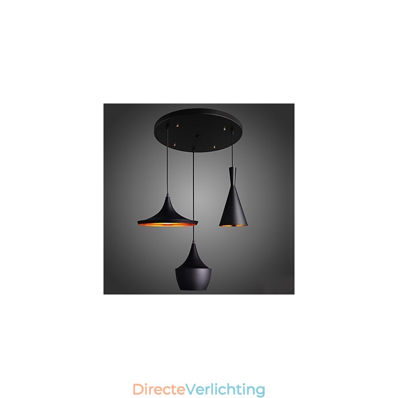 Gestroomlijnde hanglamp in zwart