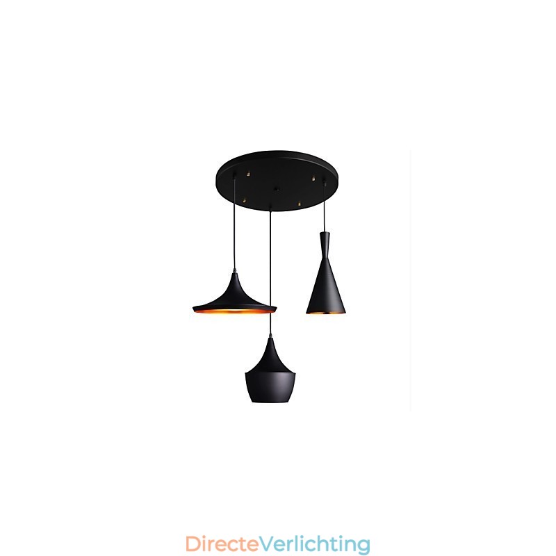 Gestroomlijnde hanglamp in zwart
