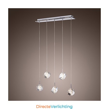 Moderne eigentijdse eiland kristal chromen hanglamp Moderne eigentijdse eiland kristal chromen hanglamp