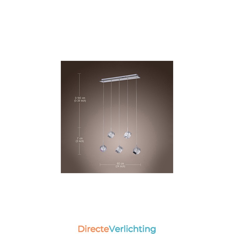 Moderne eigentijdse eiland kristal chromen hanglamp