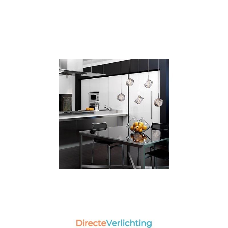 Moderne eigentijdse eiland kristal chromen hanglamp