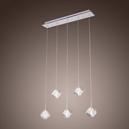 Moderne eigentijdse eiland kristal chromen hanglamp