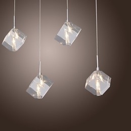 Moderne eigentijdse eiland kristal chromen hanglamp