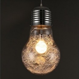 Eenvoudige ideeën met een grote gloeilamp glazen kroonluchter hanglamp