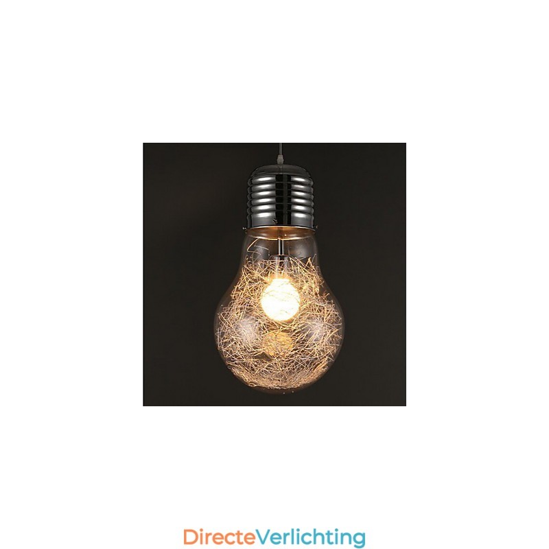 Eenvoudige ideeën met een grote gloeilamp glazen kroonluchter hanglamp
