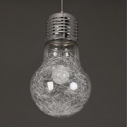 Eenvoudige ideeën met een grote gloeilamp glazen kroonluchter hanglamp