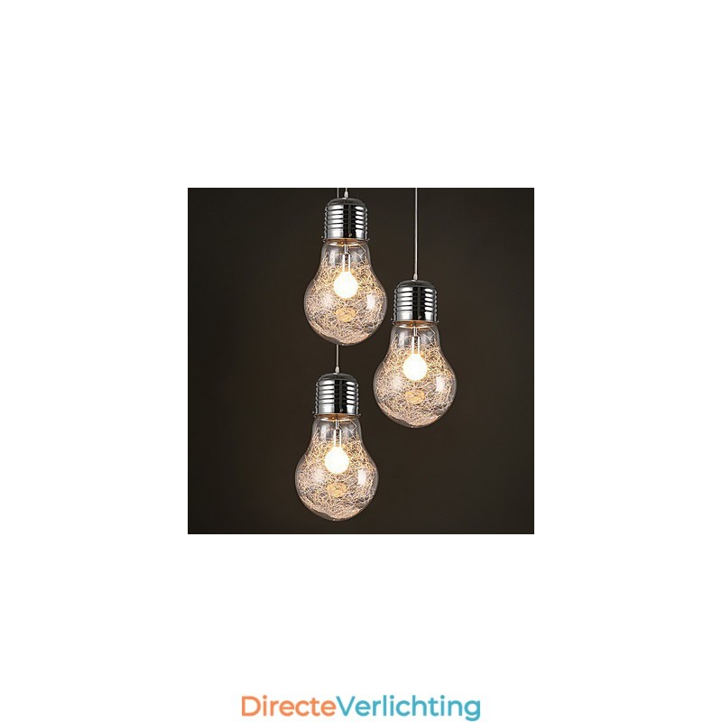 Eenvoudige ideeën met een grote gloeilamp glazen kroonluchter hanglamp