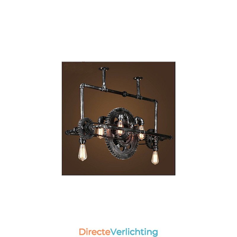 Ijzeren pijp kroonluchter industriële winduitrusting hanglamp