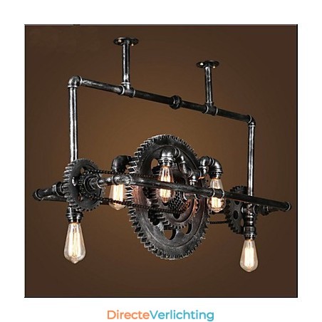 Ijzeren pijp kroonluchter industriële winduitrusting hanglamp Ijzeren pijp kroonluchter industriële winduitrusting hanglamp