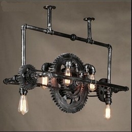 Ijzeren pijp kroonluchter industriële winduitrusting hanglamp