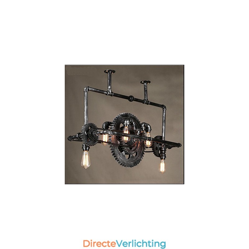 Ijzeren pijp kroonluchter industriële winduitrusting hanglamp