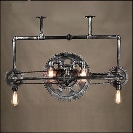 Ijzeren pijp kroonluchter industriële winduitrusting hanglamp