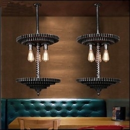 Vintage Lron kroonluchter kroonluchter creatieve mechanische uitrusting