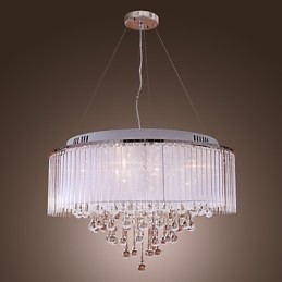 Moderne eigentijdse drum kristal gegalvaniseerde hanglamp
