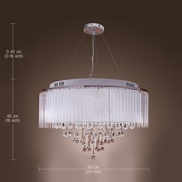 Moderne eigentijdse drum kristal gegalvaniseerde hanglamp