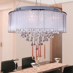 Moderne eigentijdse drum kristal gegalvaniseerde hanglamp