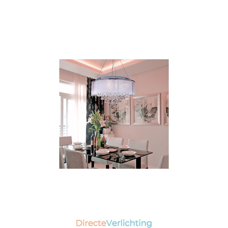 Moderne eigentijdse drum kristal gegalvaniseerde hanglamp