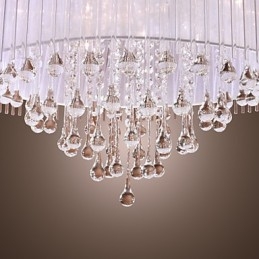 Moderne eigentijdse drum kristal gegalvaniseerde hanglamp